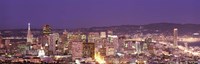 High angle view of a city at dusk, San Francisco, California, USA Fine Art Print