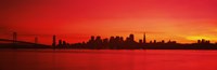 San Francisco silhouette (red), California Fine Art Print