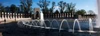 Fountains at a war memorial, National World War II Memorial, Washington DC, USA Fine Art Print