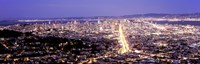 Aerial view of a city, San Francisco, California, USA Fine Art Print