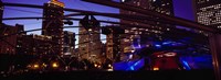 Buildings lit up at night, Millennium Park, Chicago, Cook County, Illinois, USA Fine Art Print