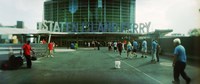 Commuters in front of a ferry terminal, Staten Island Ferry, New York City, New York State, USA Fine Art Print