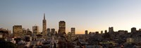 Buildings lit up at dusk, Telegraph Hill, San Francisco, California, USA Fine Art Print