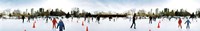 360 degree view of tourists ice skating, Wollman Rink, Central Park, Manhattan, New York City, New York State, USA Fine Art Print