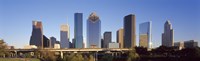 Skyscrapers against blue sky, Houston, Texas, USA Fine Art Print