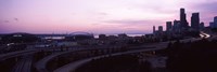 City at sunset, Seattle, King County, Washington State, USA by Panoramic Images - 36" x 12"