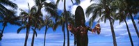 Statue of Duke Kahanamoku, Duke Kahanamoku Statue, Waikiki Beach, Honolulu, Oahu, Hawaii, USA Fine Art Print
