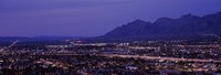Aerial view of a city at night, Tucson, Pima County, Arizona Fine Art Print