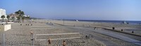 Tourists playing volleyball on the beach, Santa Monica, Los Angeles County, California, USA Fine Art Print