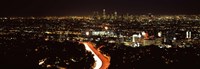 City lit up at night, Hollywood, City Of Los Angeles, Los Angeles County, California, USA 2010 Fine Art Print