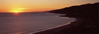 Beach at sunset, Malibu Beach, Malibu, Los Angeles County, California, USA Fine Art Print