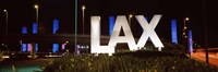 Neon sign at an airport, LAX Airport, City Of Los Angeles, Los Angeles County, California, USA Fine Art Print