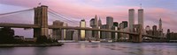 Bridge across a river, Brooklyn Bridge, Manhattan, New York City, New York State, USA by Panoramic Images - 36" x 12"