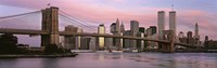 Bridge across a river, Brooklyn Bridge, Manhattan, New York City, New York State, USA Fine Art Print