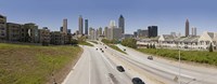 Vehicles moving on the road leading towards the city, Atlanta, Georgia, USA Fine Art Print