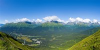 Aerial view of a ski resort, Alyeska Resort, Girdwood, Chugach Mountains, Anchorage, Alaska, USA Fine Art Print