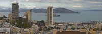 Buildings in a city with Alcatraz Island in San Francisco Bay, San Francisco, California, USA by Panoramic Images - various sizes - $32.49