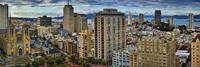 Buildings in a city looking over Pacific Heights from Nob Hill, San Francisco, California, USA 2011 Fine Art Print