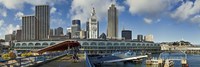 Ferry terminal with skyline at port, Ferry Building, The Embarcadero, San Francisco, California, USA 2011 Fine Art Print
