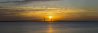 Sunrise over Sunshine Skyway Bridge, Tampa Bay, Florida, USA Framed Print