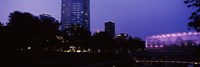 Devon Tower and Crystal Bridge Tropical Conservatory at night, Oklahoma City, Oklahoma, USA Fine Art Print
