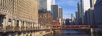 Building at the waterfront, Merchandise Mart, Chicago River, Chicago, Cook County, Illinois, USA Fine Art Print