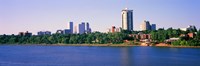 Buildings at the waterfront, Arkansas River, Tulsa, Oklahoma Fine Art Print