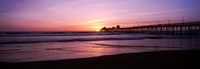 Pier in the pacific ocean at dusk, San Diego, California Fine Art Print