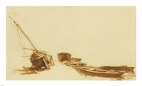 Boats on Shore and in Water Fine Art Print