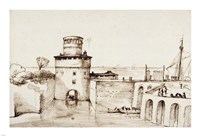 Landscape with a View of a Fortified Port Fine Art Print