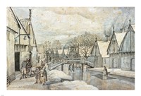 A Street in Jisp on a Winter's Day Fine Art Print