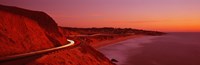Pacific Coast Highway At Sunset, California, USA Fine Art Print