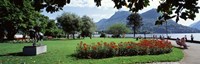 Park near Lake Lugano bkgrd MT Monte Bre canton Ticino Switzerland Fine Art Print