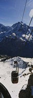 High angle view of an overhead cable car, Jungfrau, Bernese Oberland, Swiss Alps, Switzerland Fine Art Print