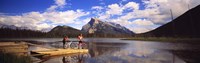 Mountain Bikers Vermilion Lakes Alberta Canada Fine Art Print