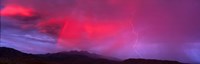 Sunset With Lightning And Rainbow Four Peaks Mountain AZ Fine Art Print