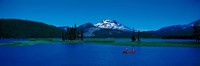 South Sister canoeing Sparks Lake OR USA Fine Art Print