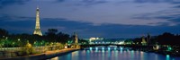 France, Paris, Eiffel Tower , Seine River Fine Art Print