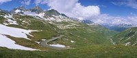 High angle view of a road passing through mountains, Grimsel Pass, Switzerland Fine Art Print