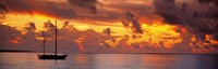 Boat at sunset Fine Art Print