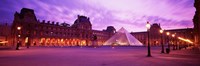 Famous Museum, Sunset, Lit Up At Night, Louvre, Paris, France Fine Art Print