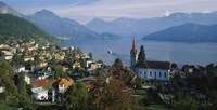 VillageWeggis & Lake Vierwaldstattersee, Switzerland Fine Art Print