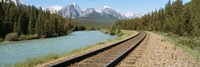 Railroad Tracks Bow River Alberta Canada Fine Art Print