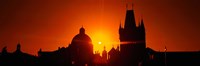 Sunrise Tower Charles Bridge Czech Republic Fine Art Print