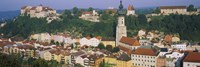 High angle view of buildings in a town, Salzach River, Burghausen, Bavaria, Germany Fine Art Print