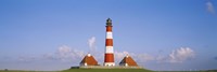 Lighthouse on a landscape, Westerhever Lighthouse, Schleswig-Holstein, Germany Fine Art Print