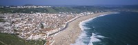 High angle view of a town, Nazare, Leiria, Portugal Fine Art Print