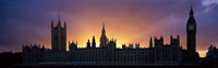 Sunset Houses of Parliament & Big Ben London England Fine Art Print