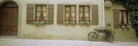 Bicycle outside a house, Rothenburg Ob Der Tauber, Bavaria, Germany Fine Art Print