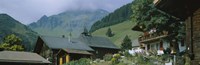 Low angle view of houses on a mountain, Muren, Switzerland Fine Art Print